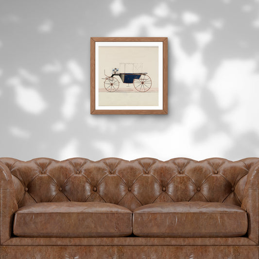 Vintage Vehicle Studies Hand-Drawn Late Nineteenth Century - 1800's Masculine Study Wall Art Framed, Single Piece