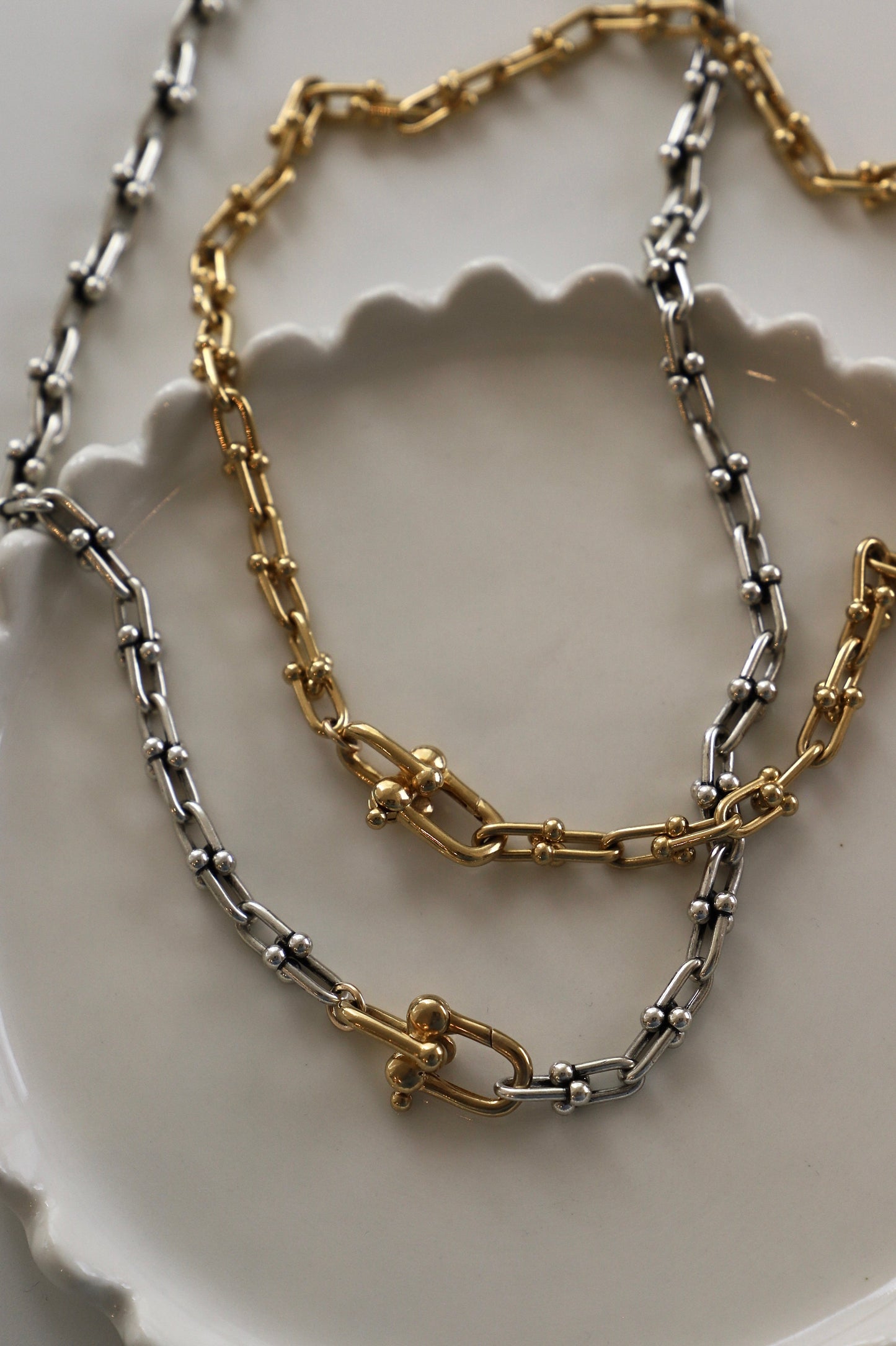 Nova Antique Silver Chain Link Necklace
