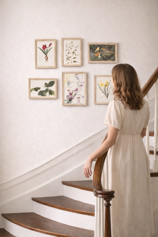 Fairy Garden Vintage Heritage Style Gallery Wall - Set of Six