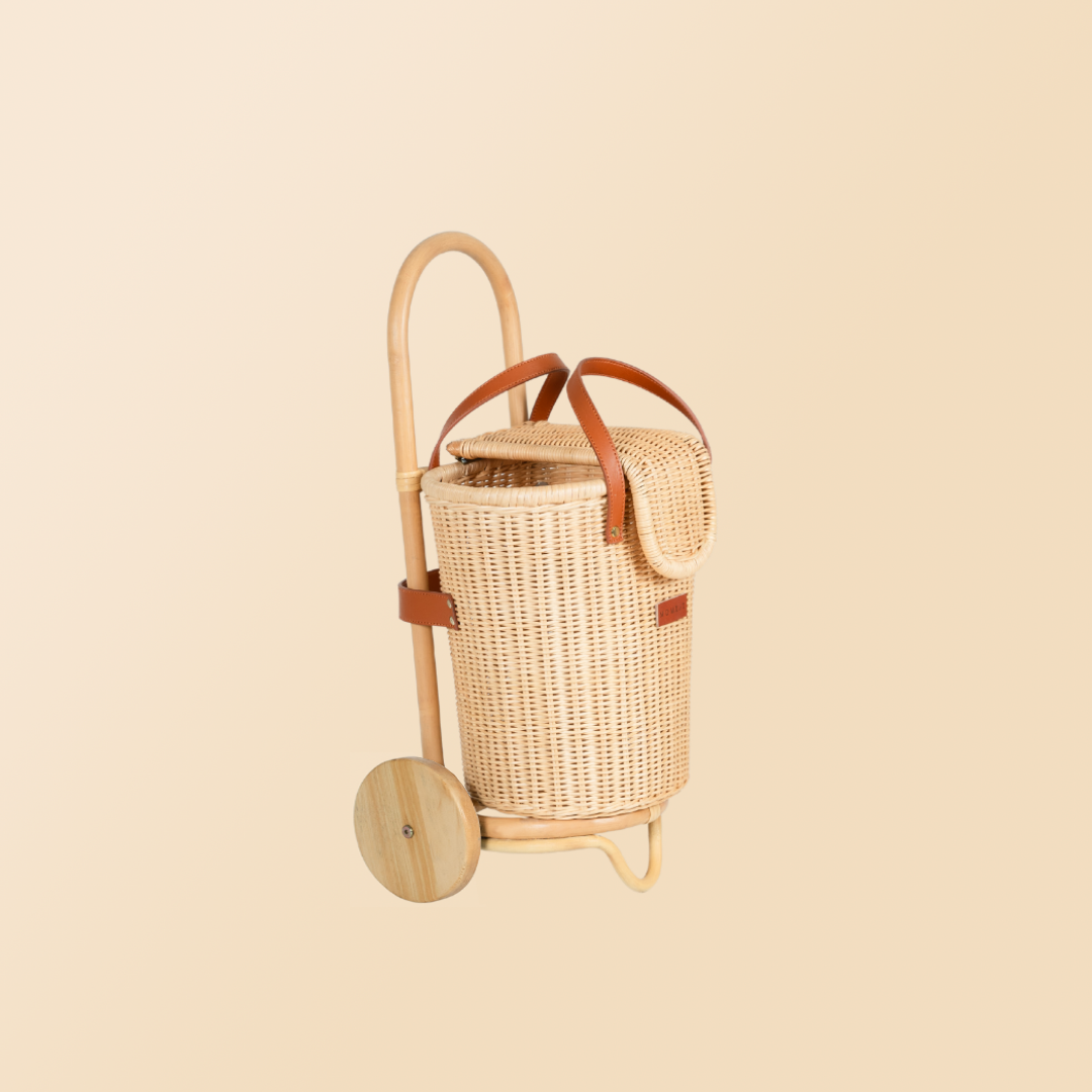 Eric Kids Rattan Shopping Trolley