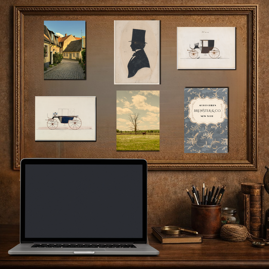 The Gentleman's Desk Print Set - Vintage Masculine Art Prints for Collection and Display