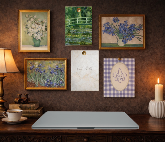 Garden Reverie Postcard Print Set - Vintage French Botanical Garden for Collection and Display