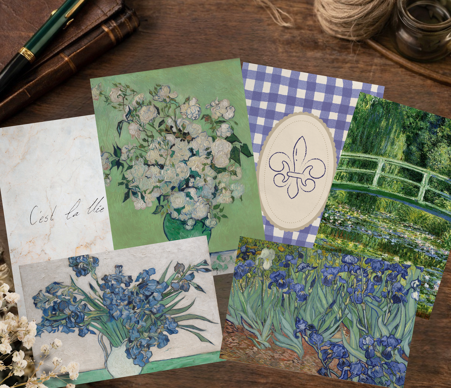 Garden Reverie Postcard Print Set - Vintage French Botanical Garden for Collection and Display