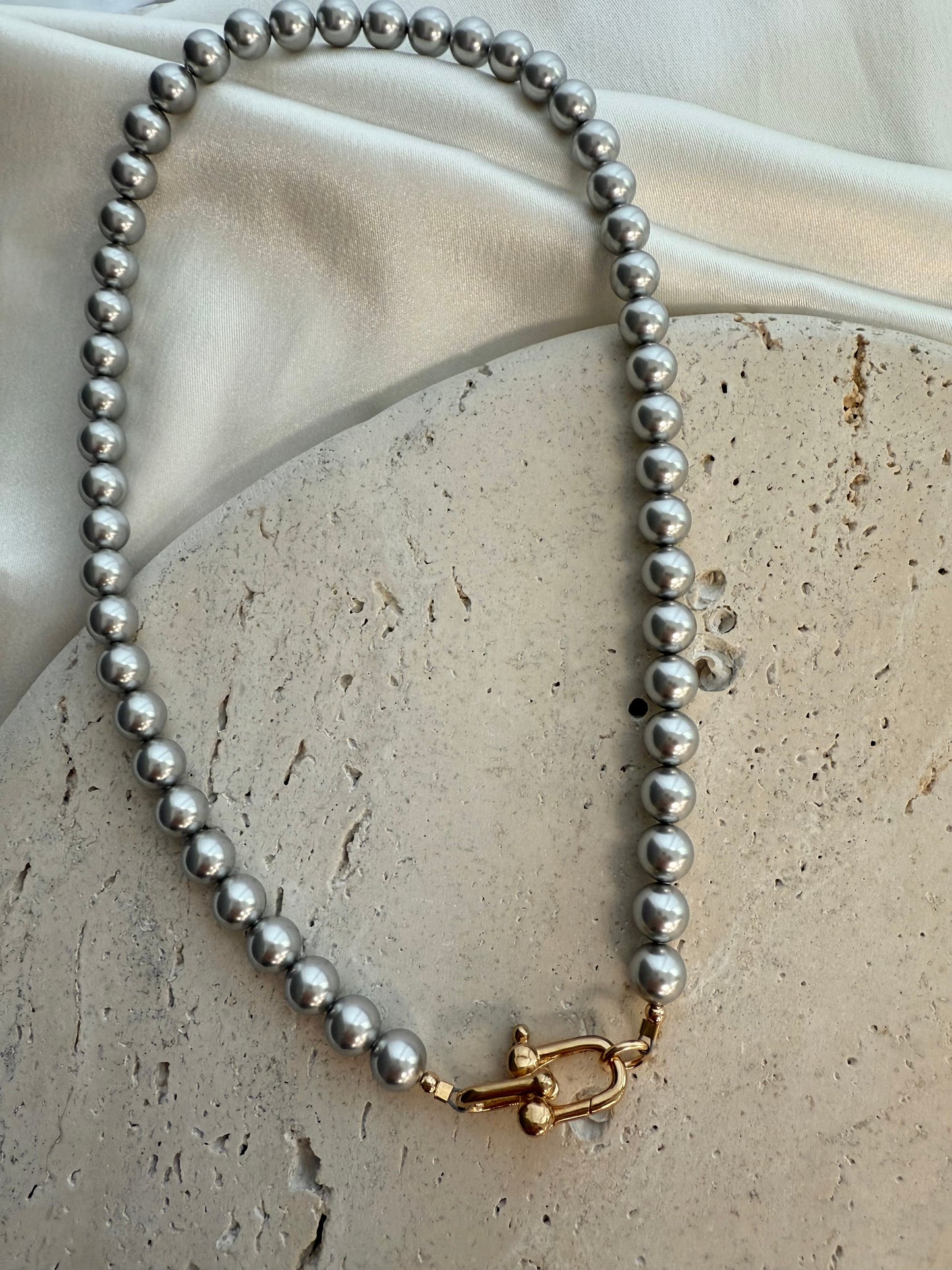 Nova Gold Clasp Swarovski Pearl Necklace