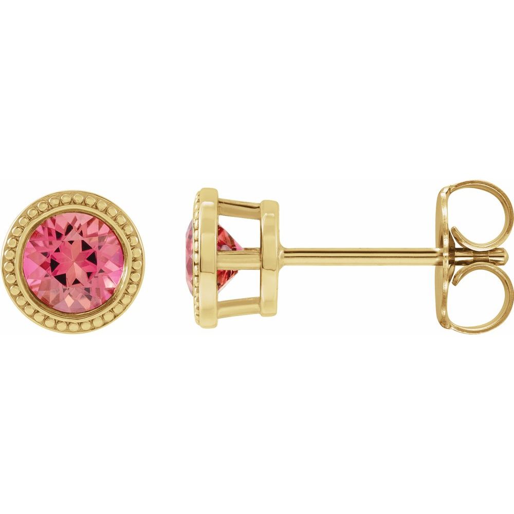 Aura Studs - Mini Gold Tourmaline Earrings