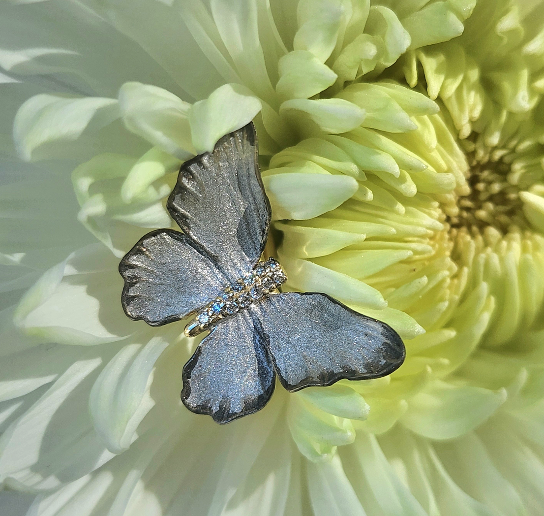 Ethereal Butterfly Ring - Solid Gold and Diamonds