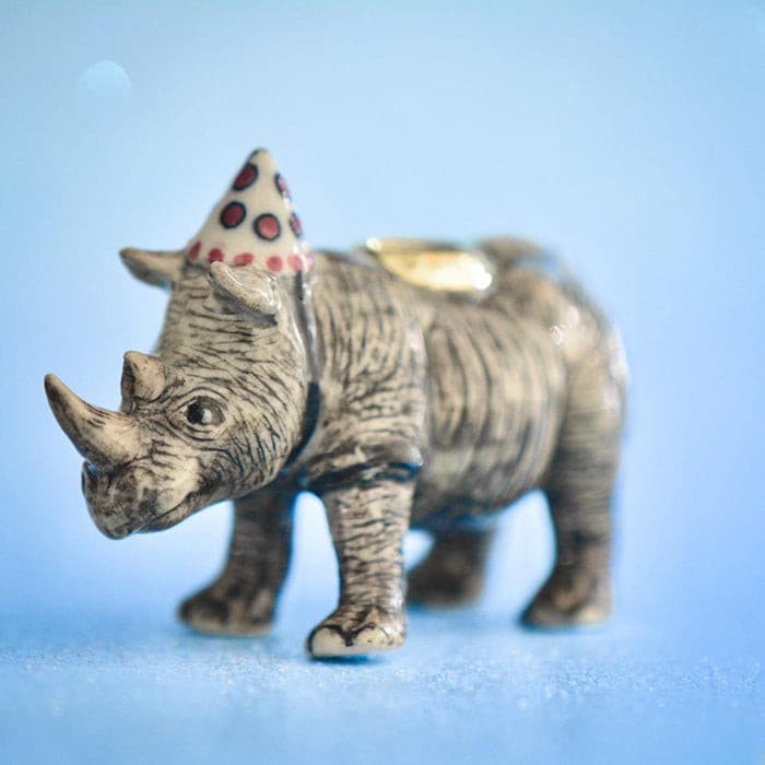Rhino Cake Topper - Porcelain Heirloom