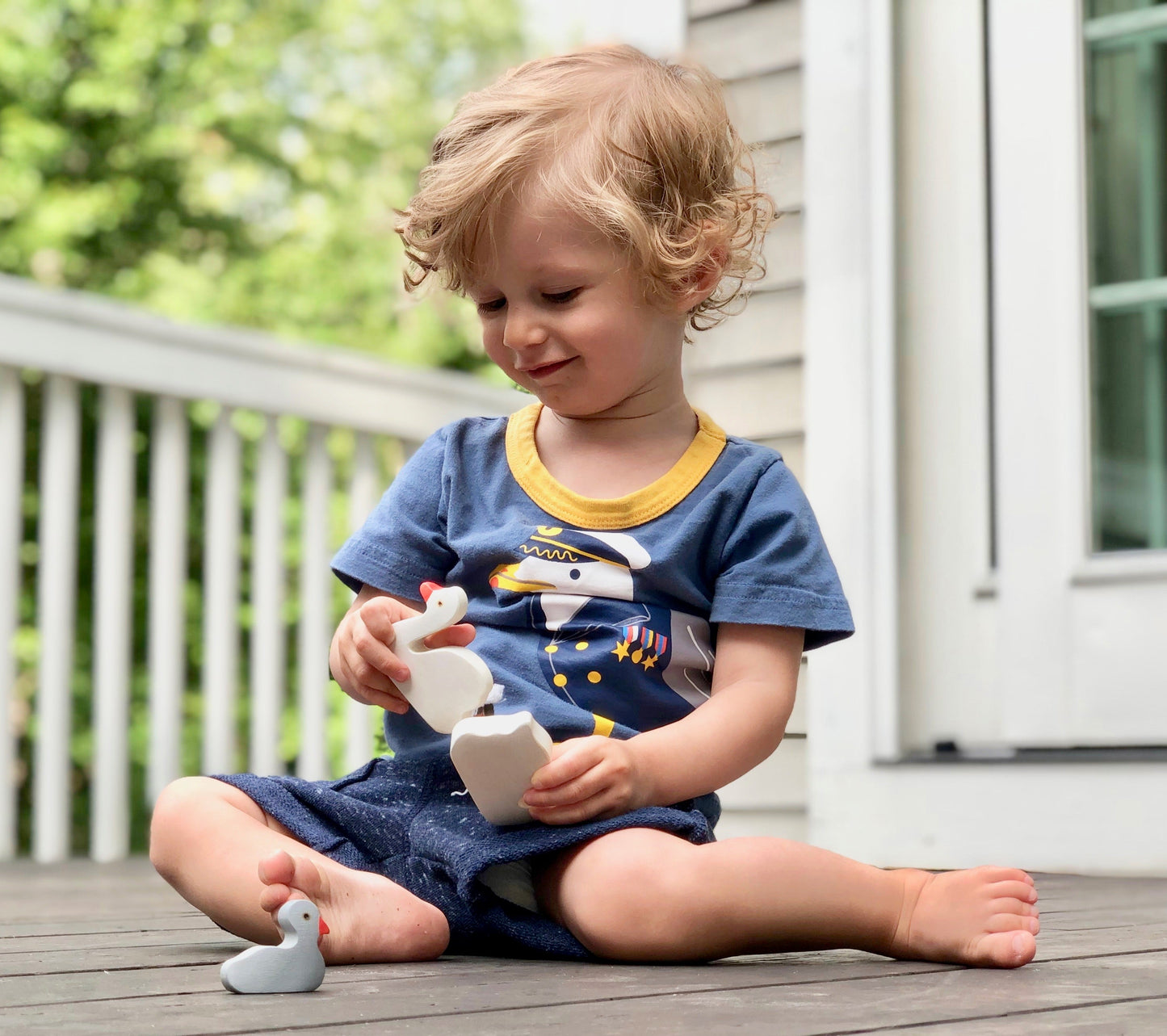 Waldorf Wooden Swan Figurine Set - Open Ended Play