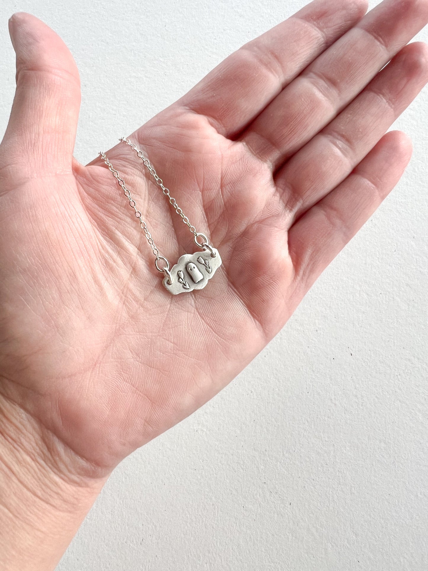 Ghost in the Garden - Handcrafted Silver Necklace