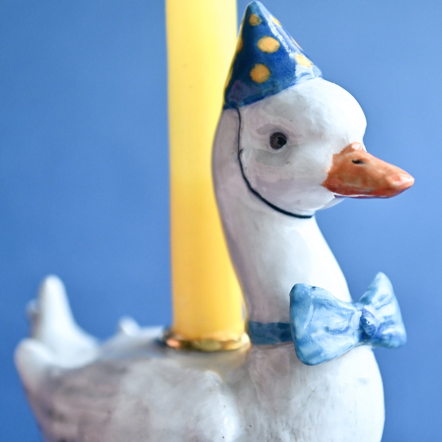Goose Cake Topper - Blue Bowtie