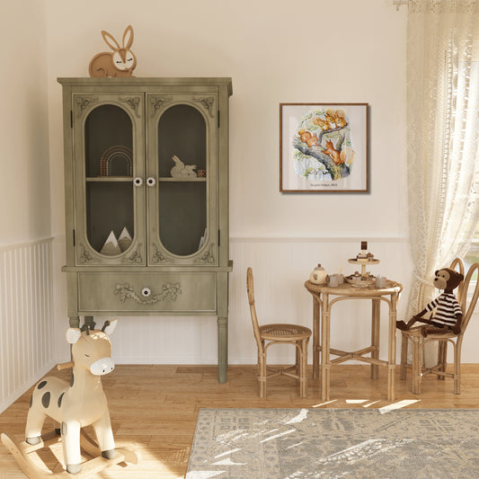 Children's Wall Art Vintage Style, Squirrels on a Tree Feat. Beatrix Potter