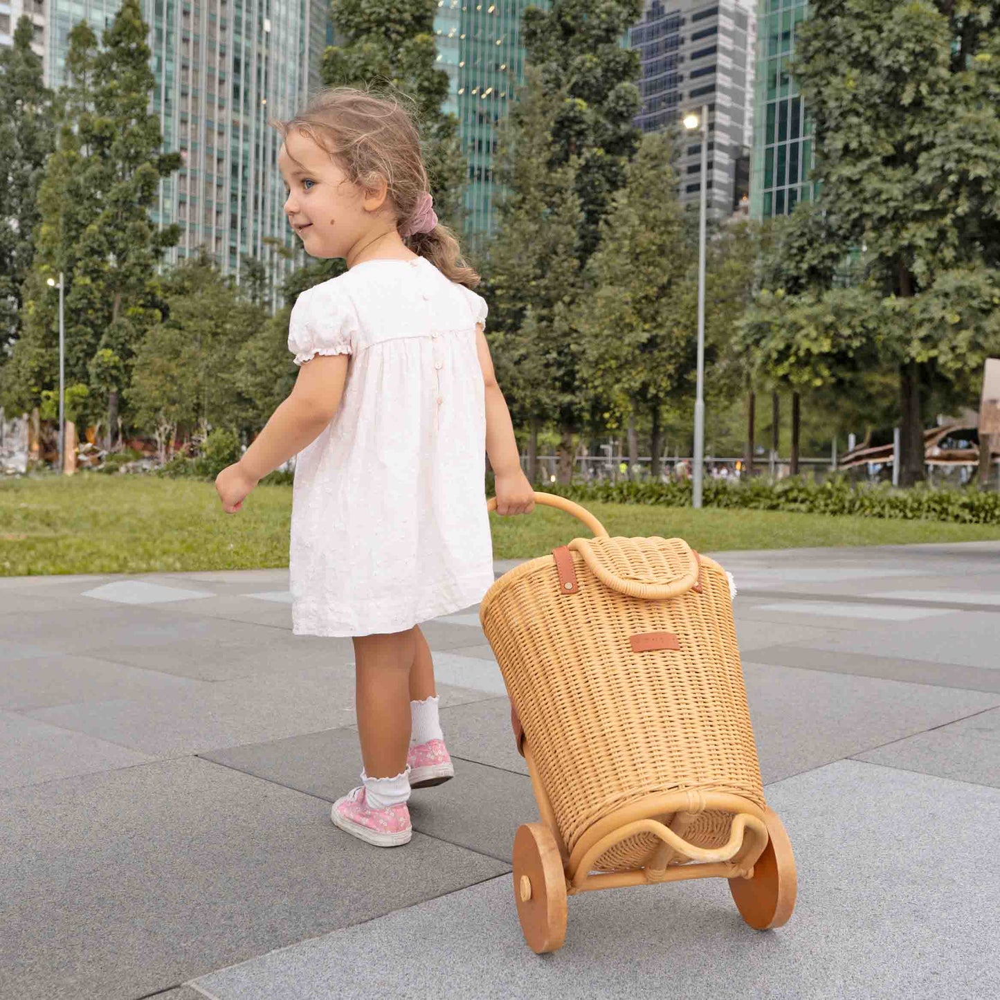 Eric Kids Rattan Shopping Trolley