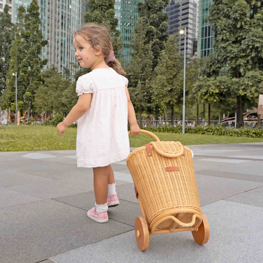 Eric Kids Rattan Shopping Trolley