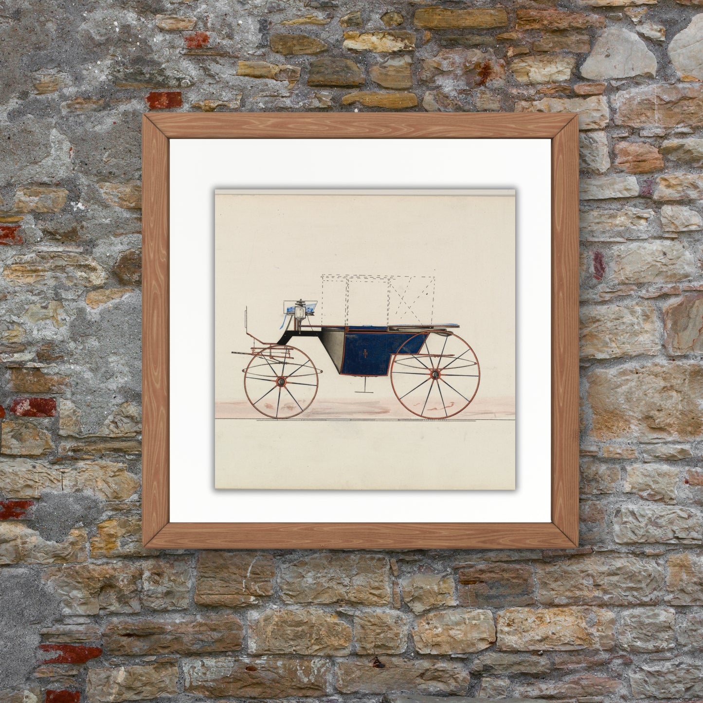 Vintage Vehicle Studies Hand-Drawn Late Nineteenth Century - 1800's Masculine Study Wall Art Framed, Single Piece