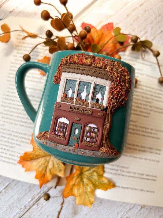Cozy Fall Bookshop - Handmade Ceramic Mug
