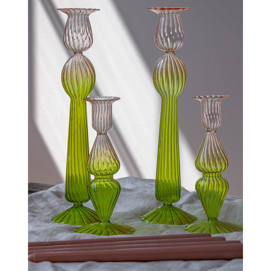 Bergamot Met Rose Dual-Toned Ombre Candle Holder - Set of 4