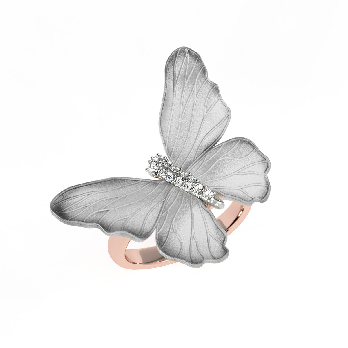 Ethereal Butterfly Ring - Solid Gold and Diamonds