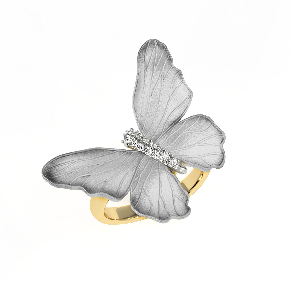 Ethereal Butterfly Ring - Solid Gold and Diamonds