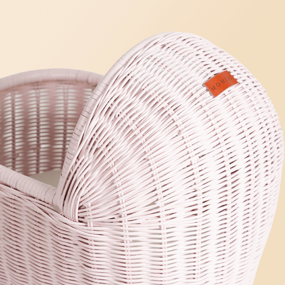 Rattan Crafted Doll Stroller - Colette Pink