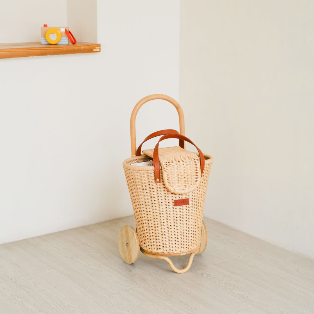 Eric Kids Rattan Shopping Trolley