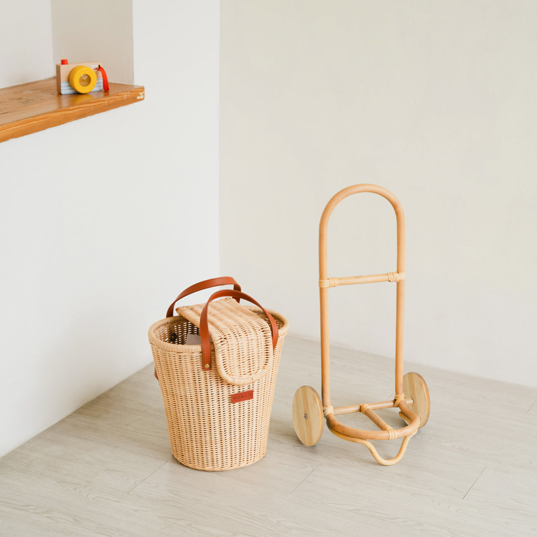 Eric Kids Rattan Shopping Trolley