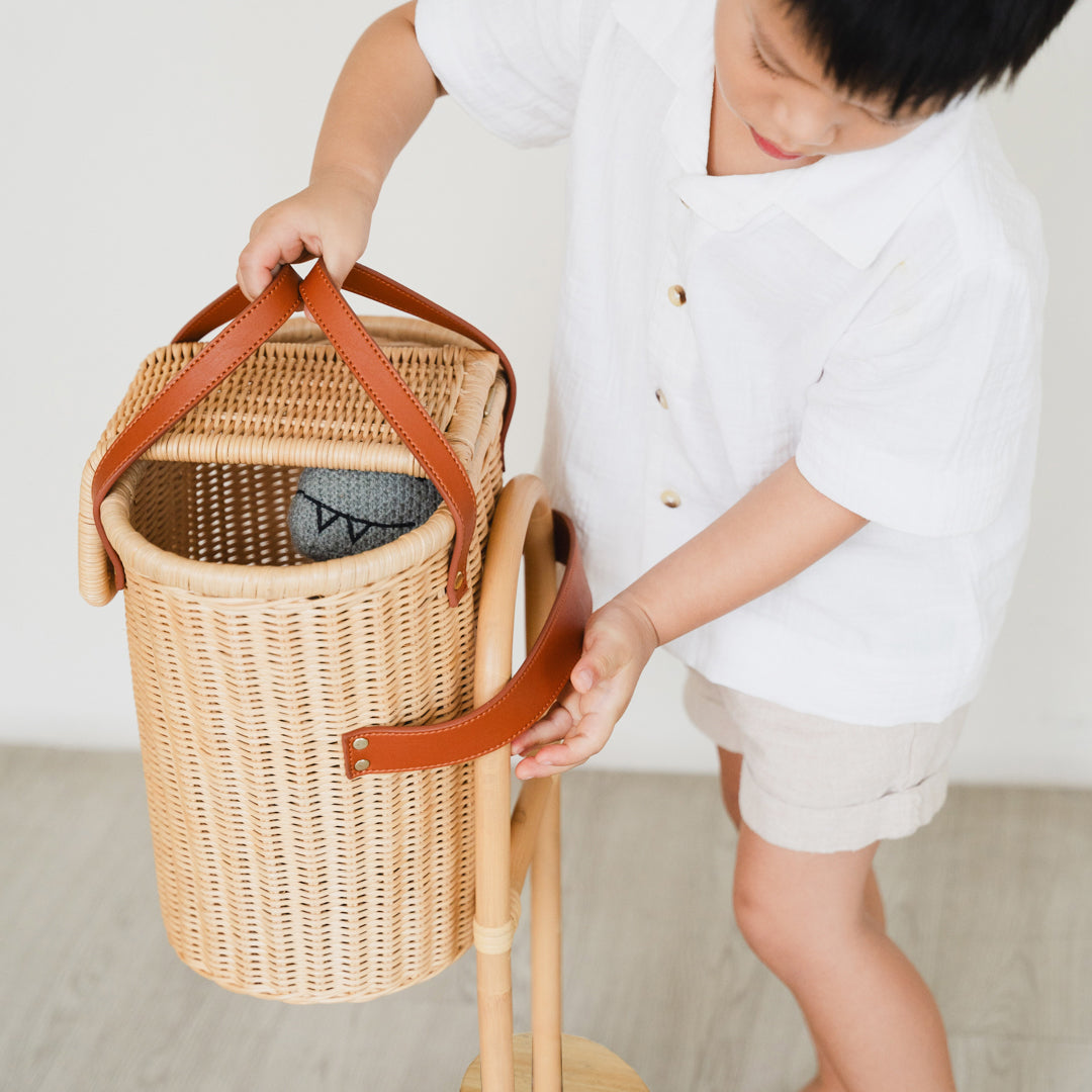 Eric Kids Rattan Shopping Trolley