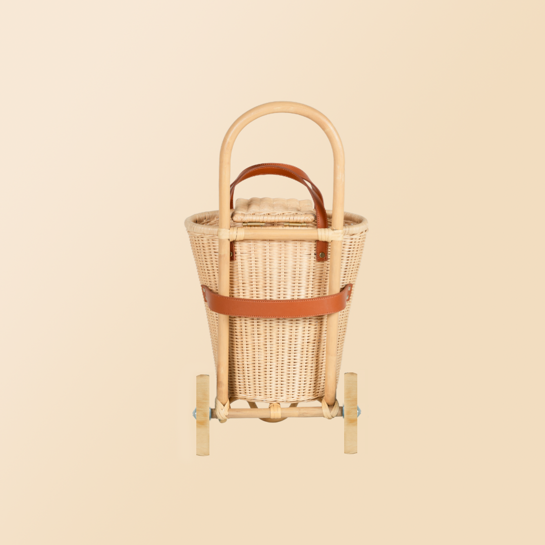 Eric Kids Rattan Shopping Trolley