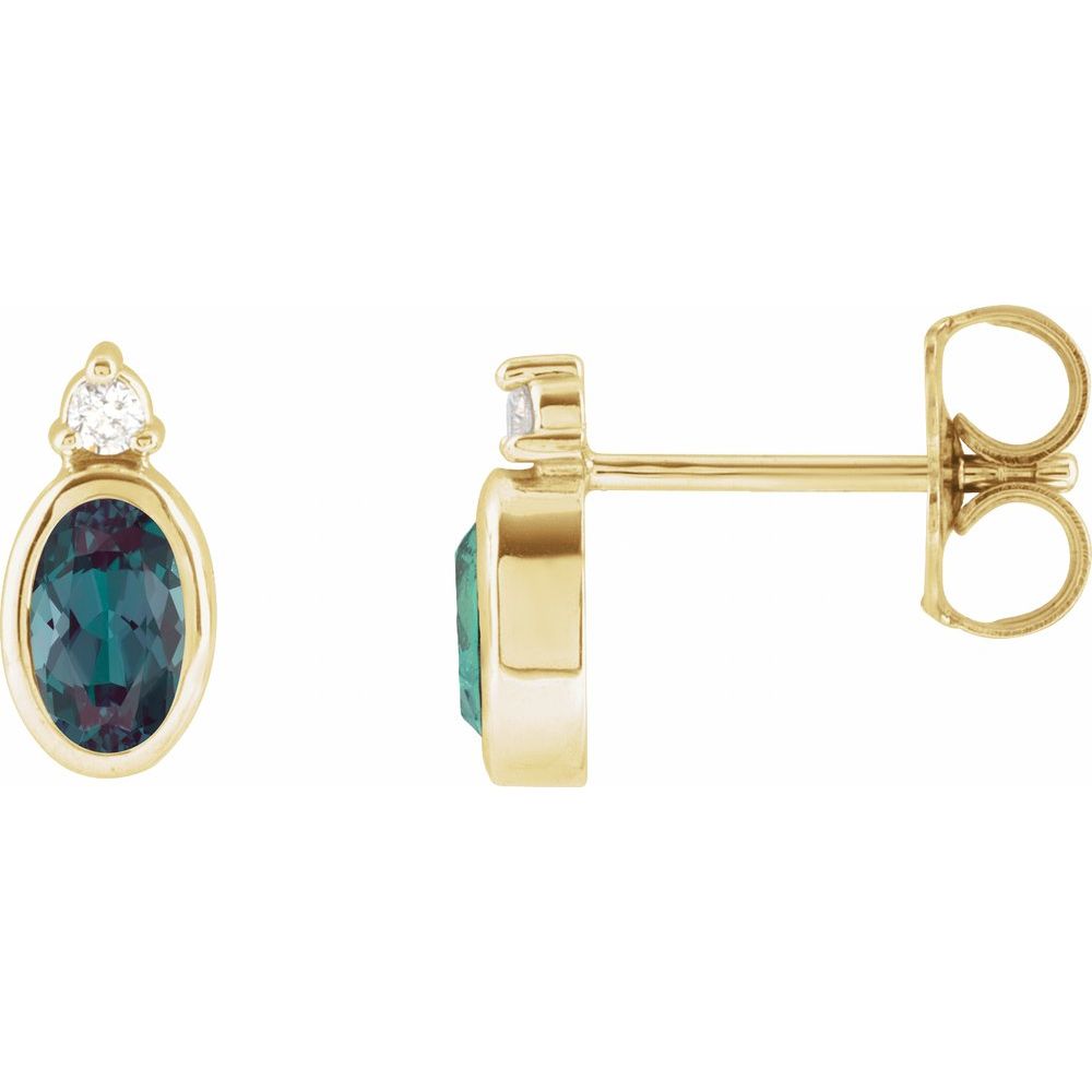 Magic Mirror Earring Studs - 14K Gold & Diamond