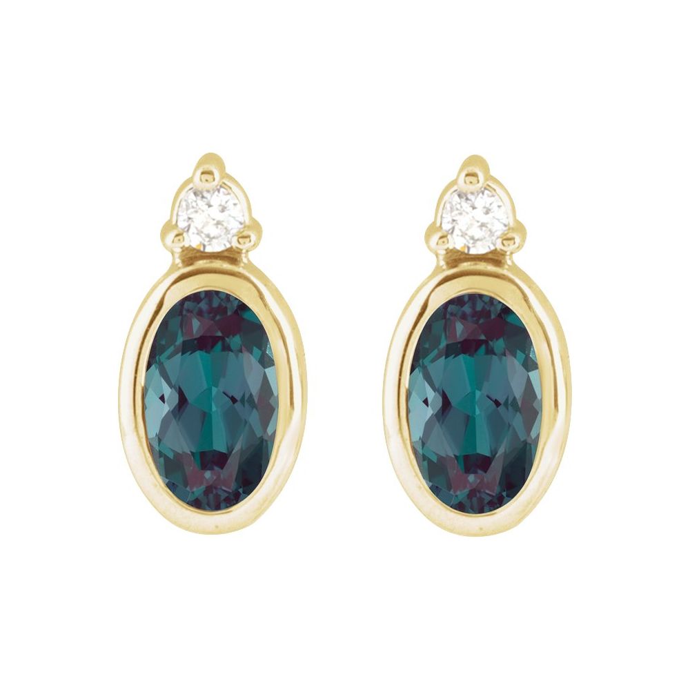 Magic Mirror Earring Studs - 14K Gold & Diamond