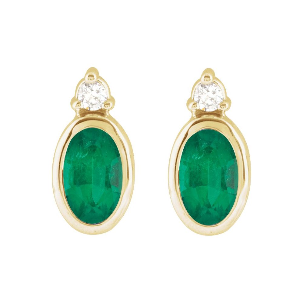 Magic Mirror Earring Studs - 14K Gold & Diamond