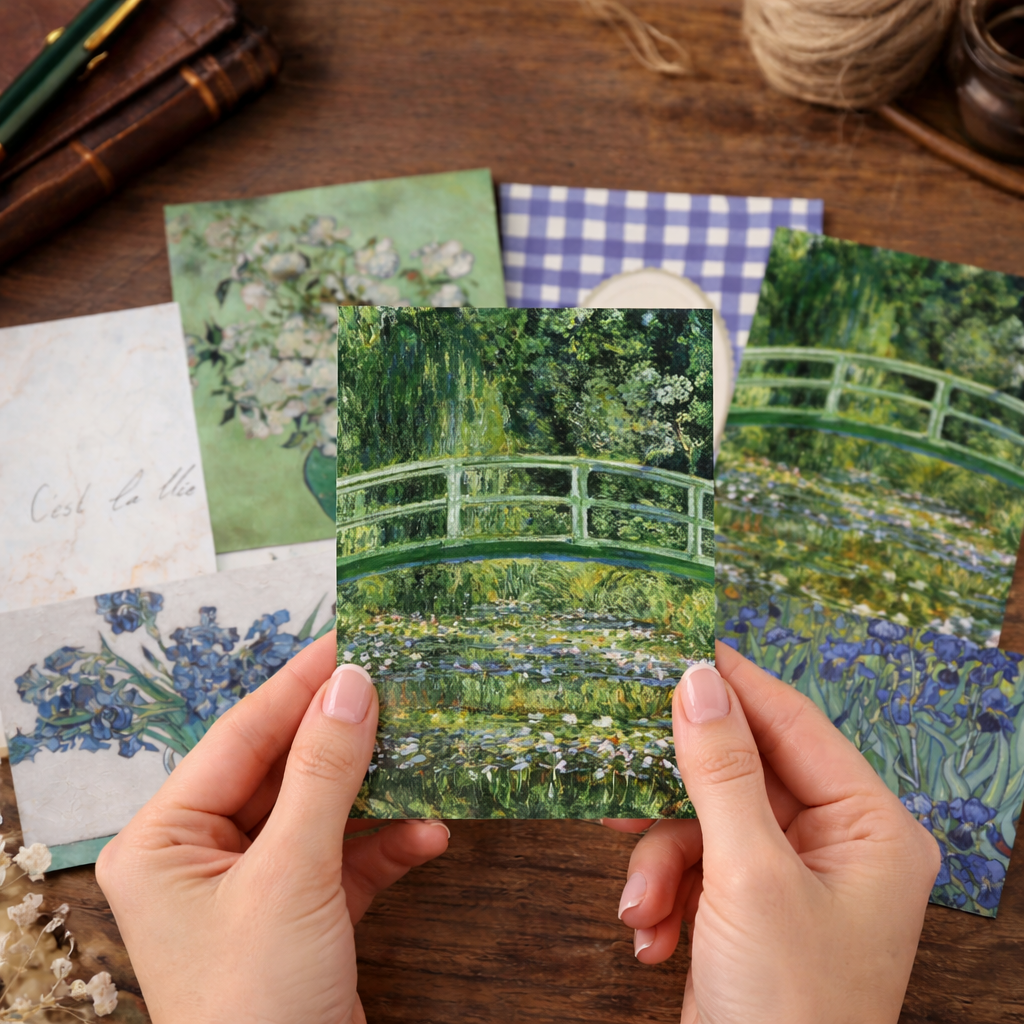 Garden Reverie Postcard Print Set - Vintage French Botanical Garden for Collection and Display