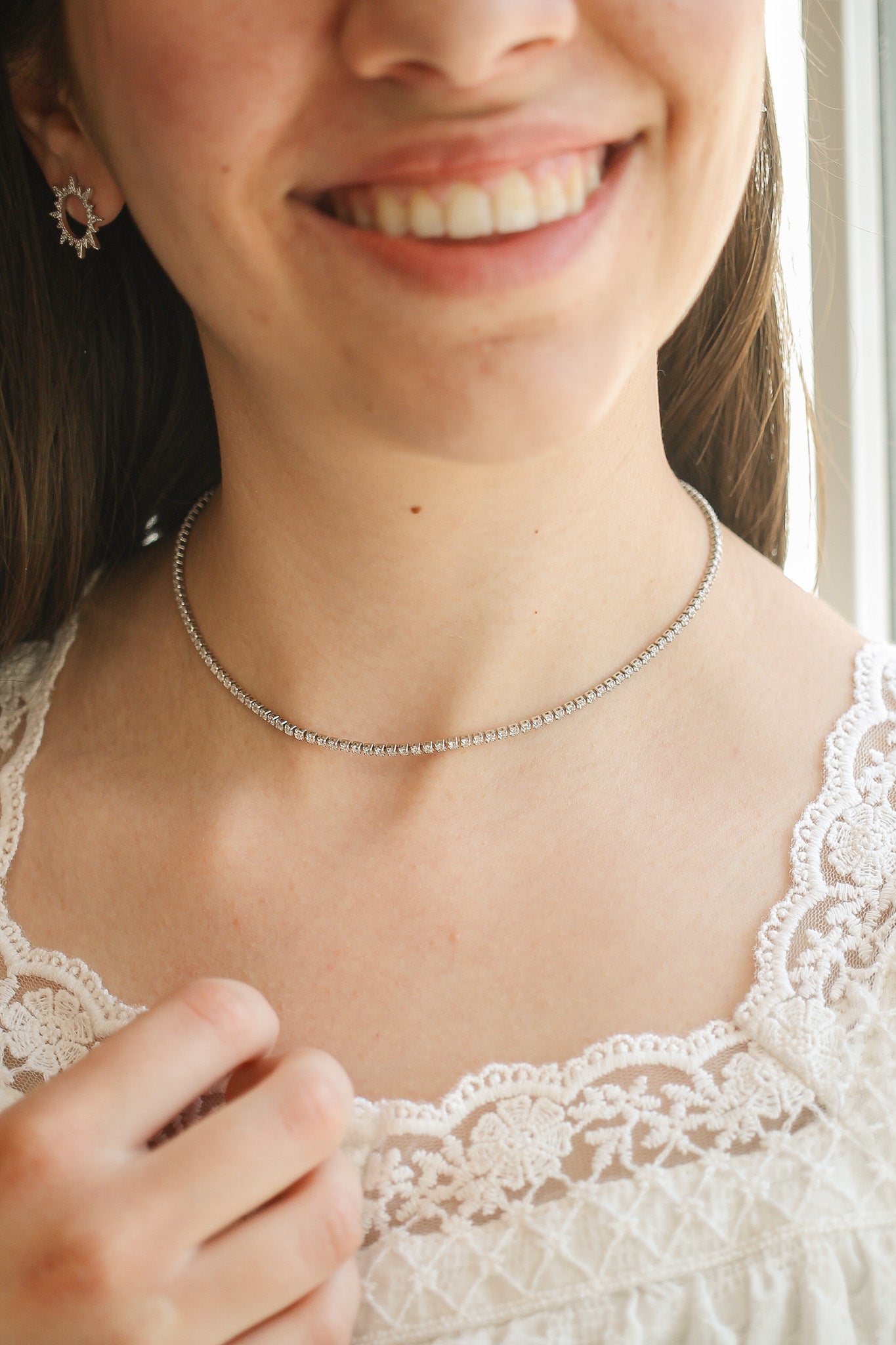 The Josephine Necklace - Rhodium Filled Everyday Tennis Necklace