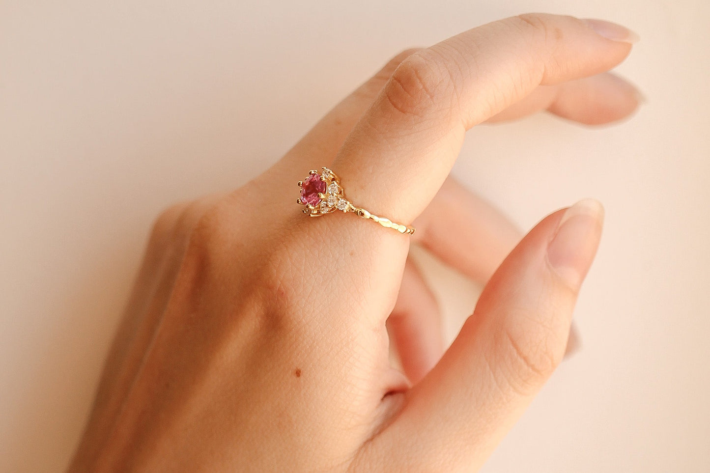 Calliope Ring with Pink Sapphire