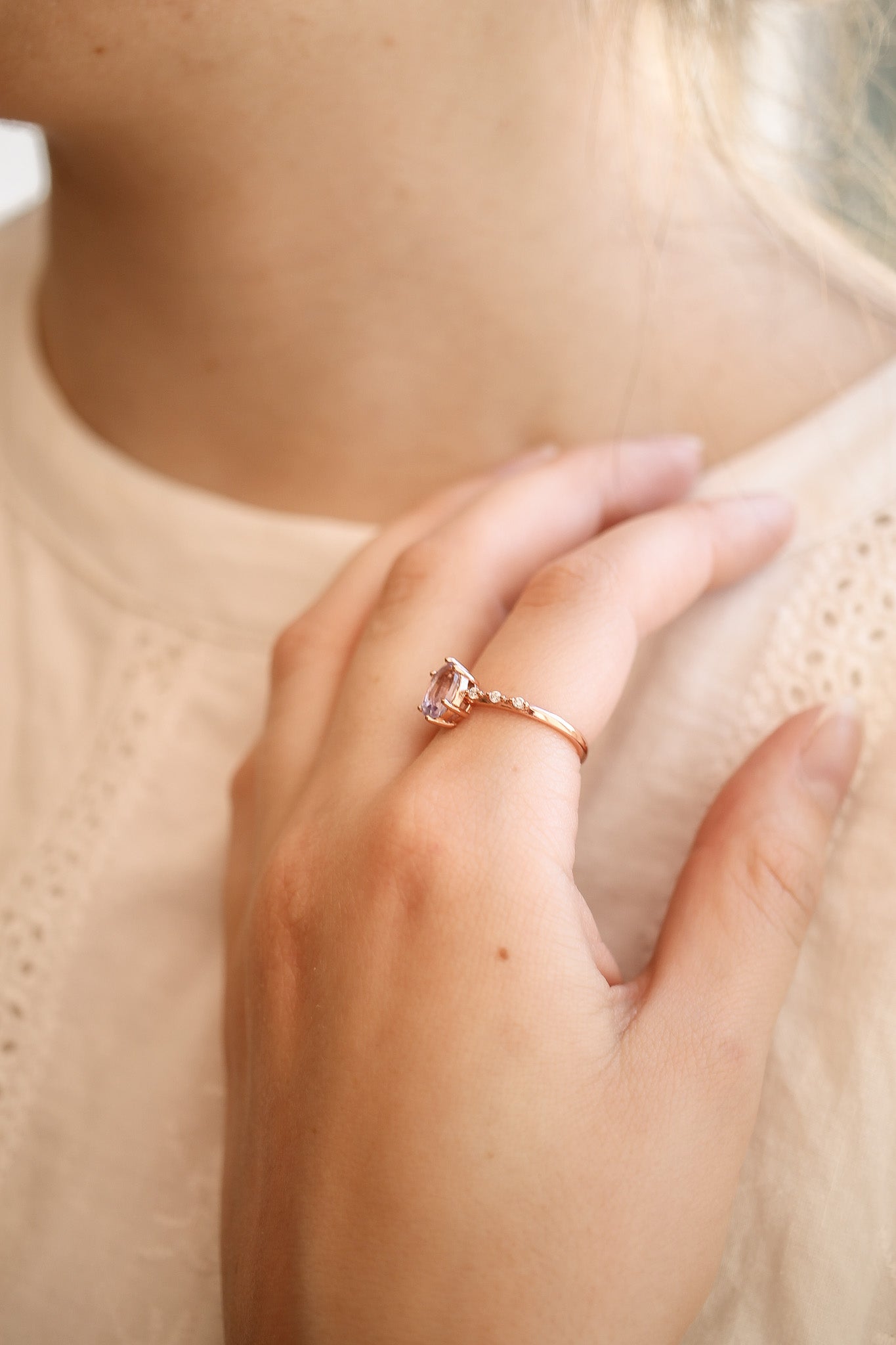 Rapunzel Ring with Lavender Quartz