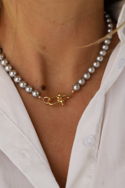 Nova Gold Clasp Swarovski Pearl Necklace