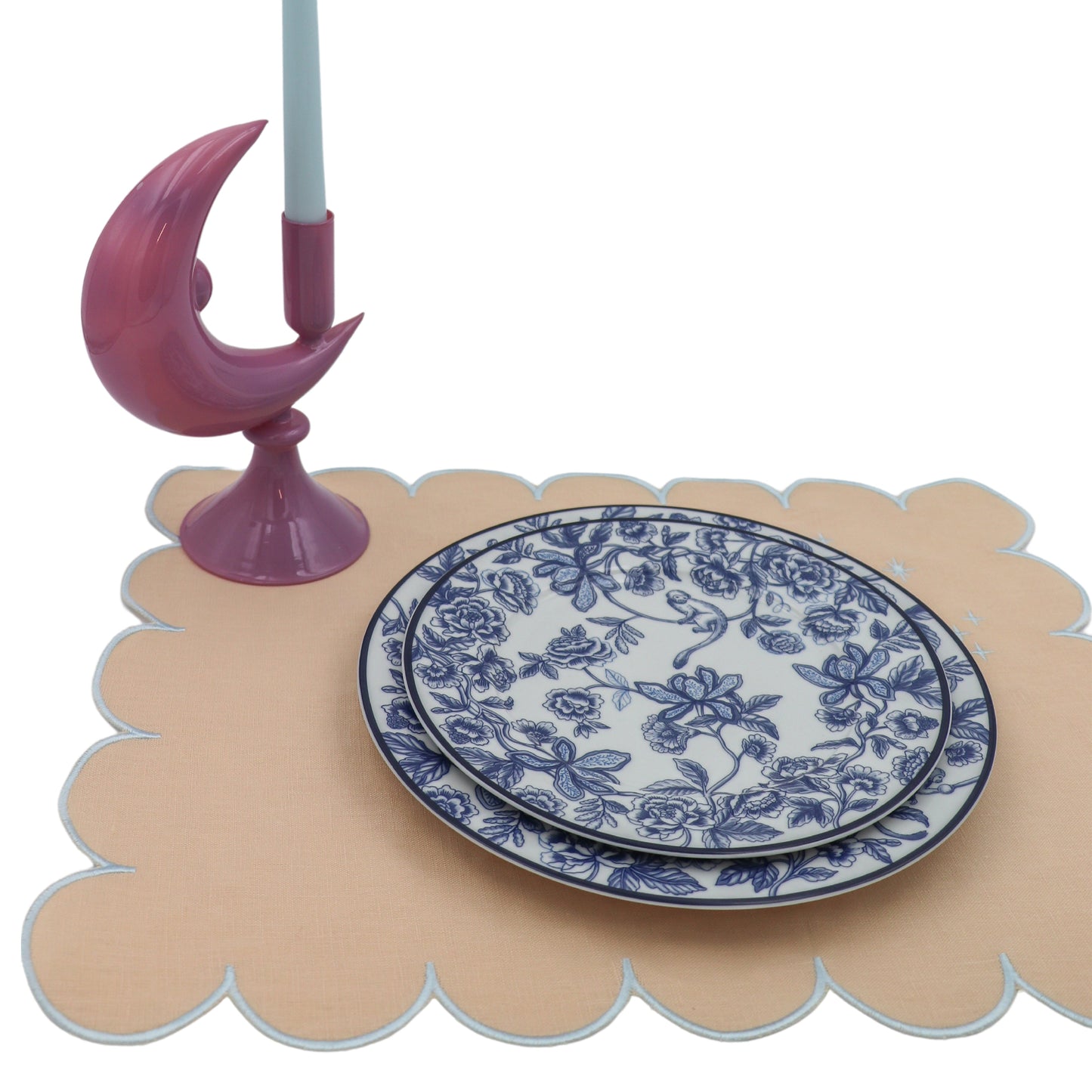 Lavender Crescent Moon Candle Holders - Set of Two