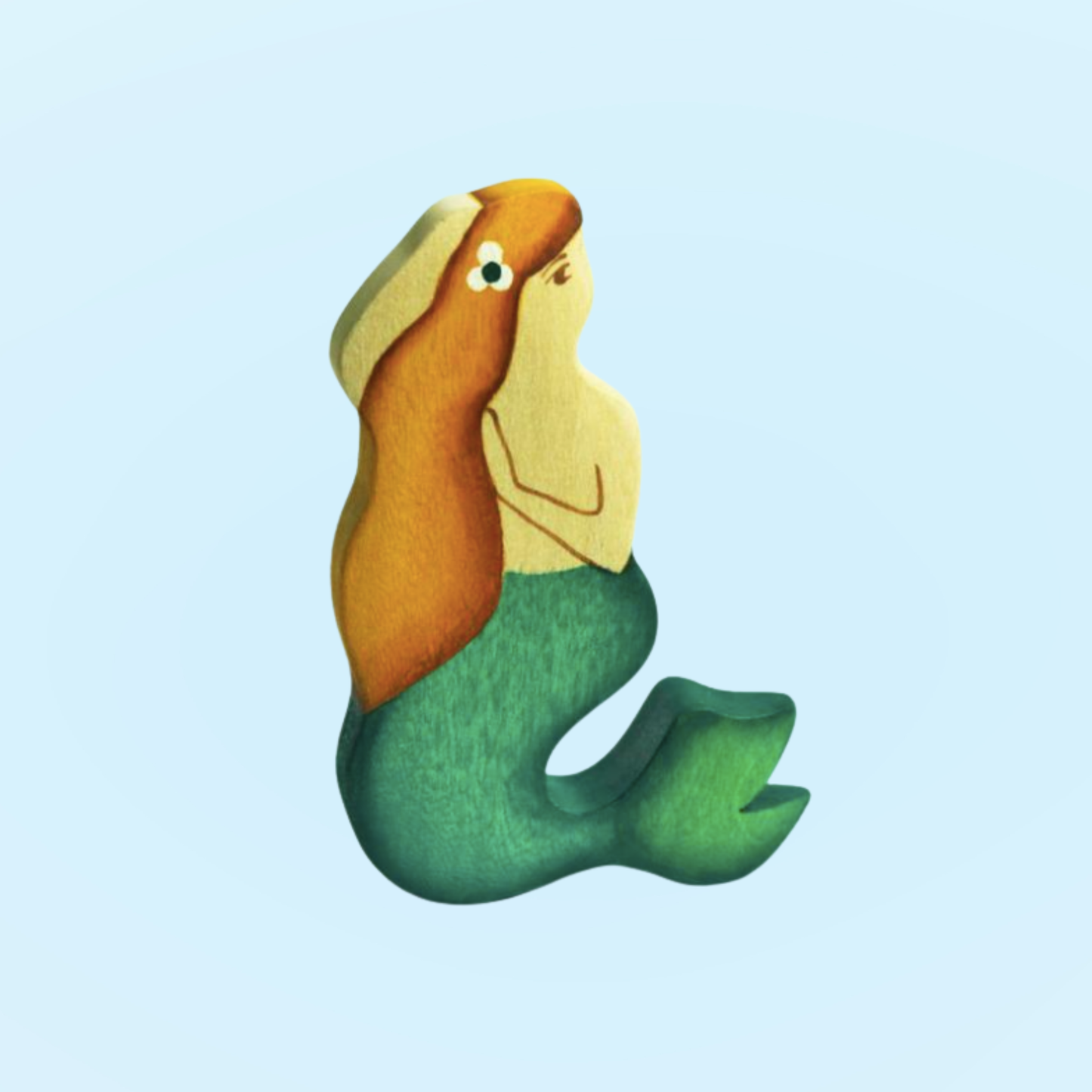Wooden Mermaid Figure for Imaginative Play