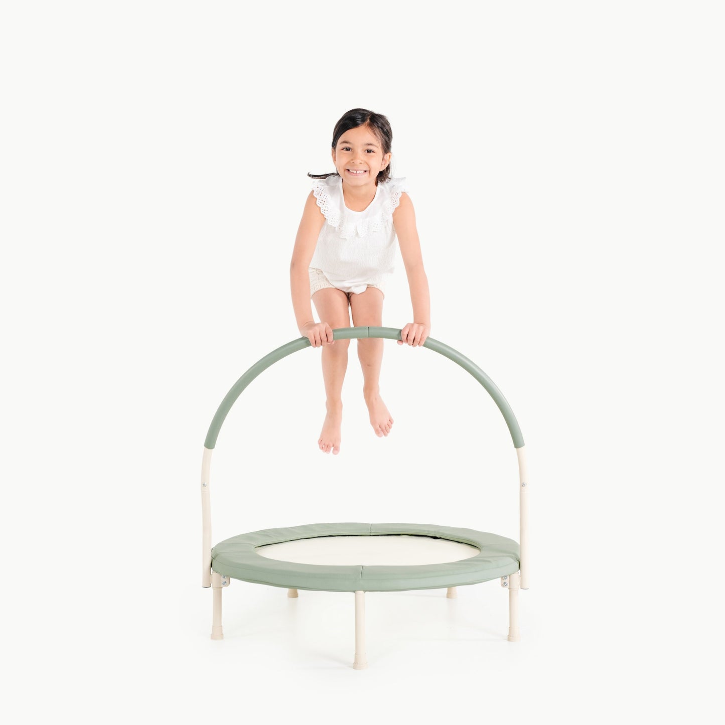 Toddler Mini Indoor Trampoline in Cream or Sage Green