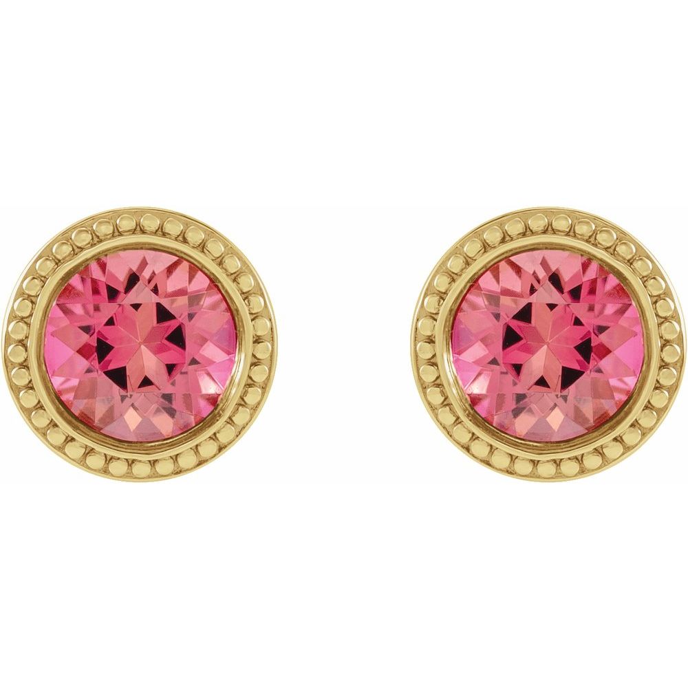 Aura Studs - Mini Gold Tourmaline Earrings
