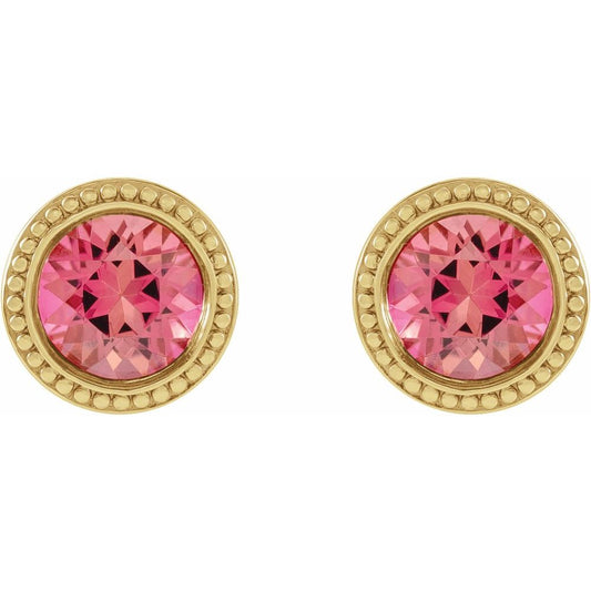 Aura Studs - Mini Gold Tourmaline Earrings