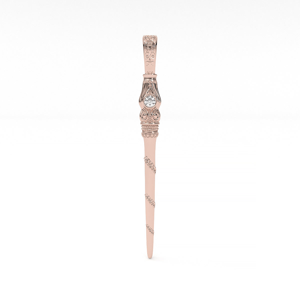 Vine Wand Pendant - Magical Golden Wand Charm