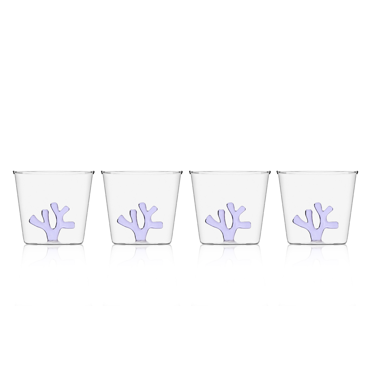 Whimsical Coral Borosilicate Glass Water Tumblers