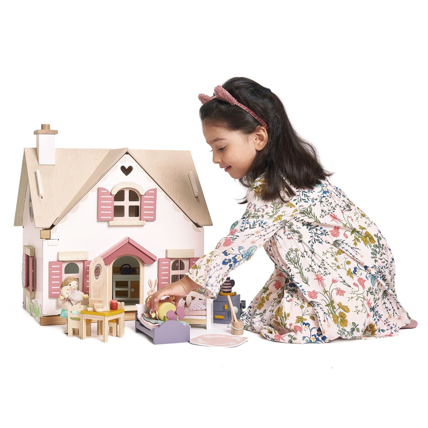 Cottontail Cottage - Pink and White Dollhouse