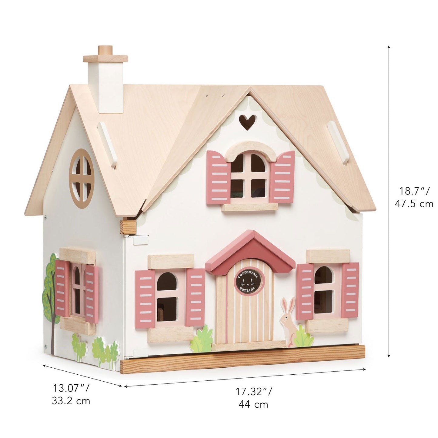 Cottontail Cottage - Pink and White Dollhouse