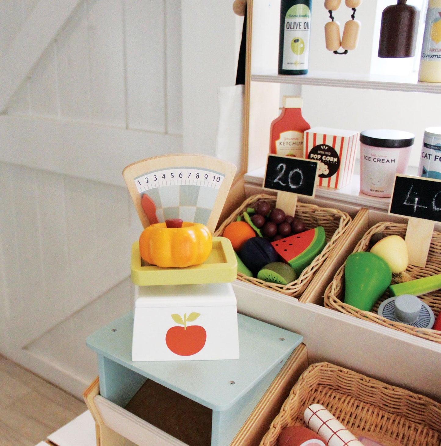 Let's Go Shopping - Full Wooden Play Food Grocery Set