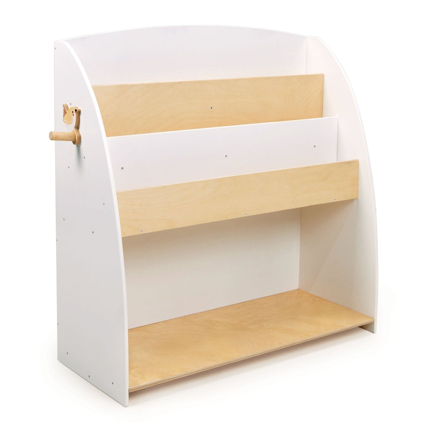 Forest Book Case - White and Beige Wooden Preschool Bookcase