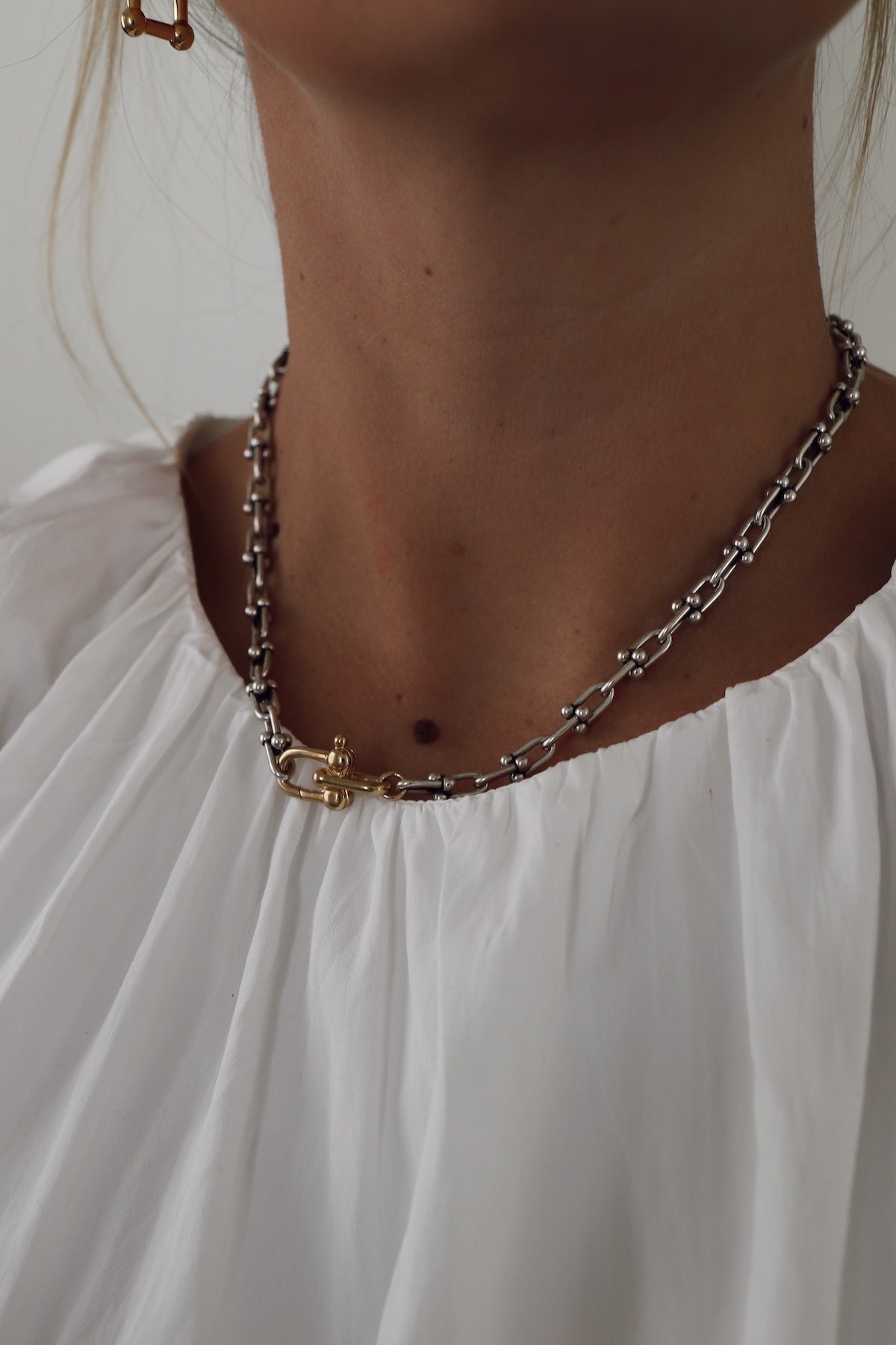 Nova Antique Silver Chain Link Necklace