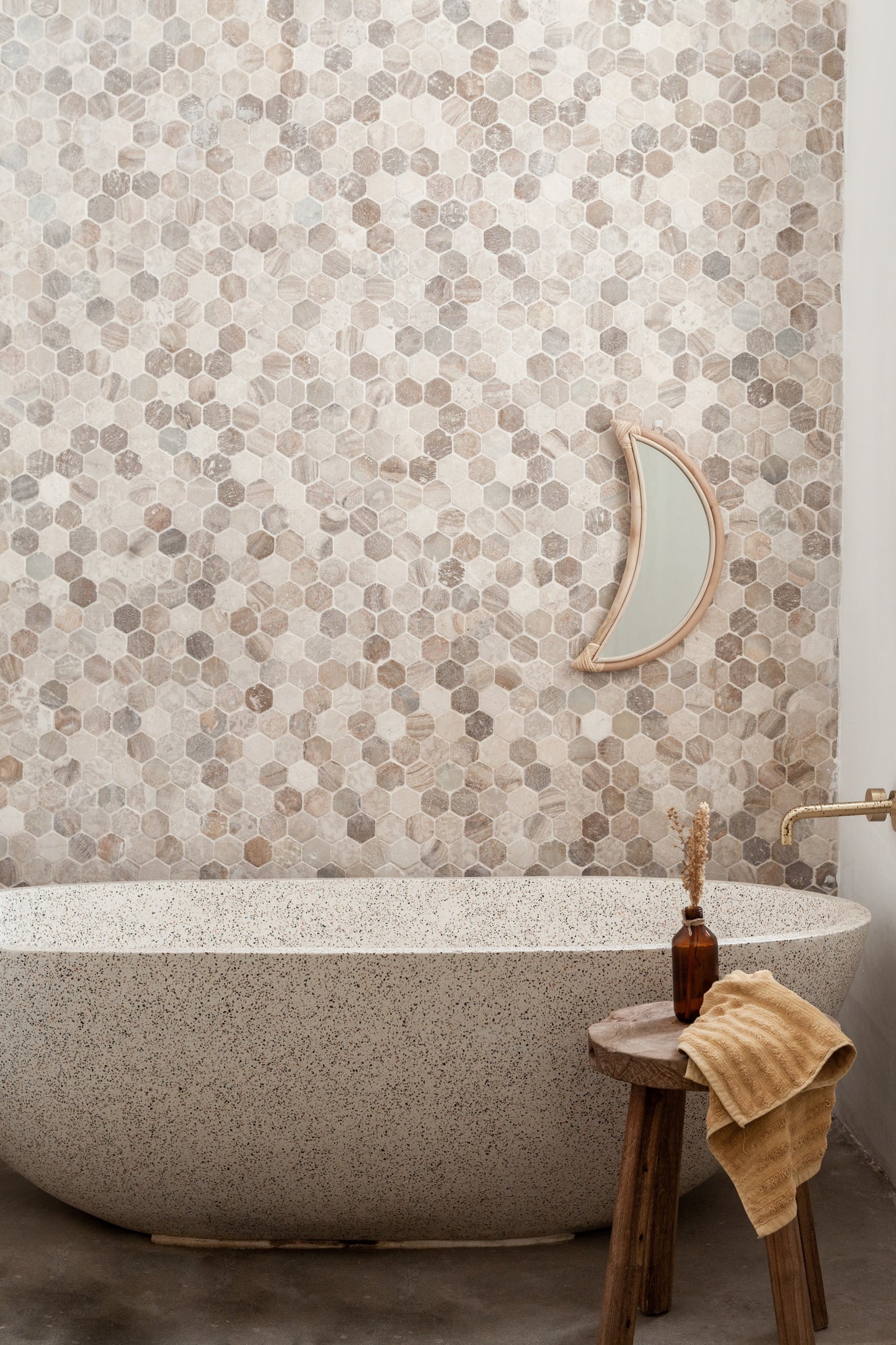 Luna Crescent Moon Rattan Mirror