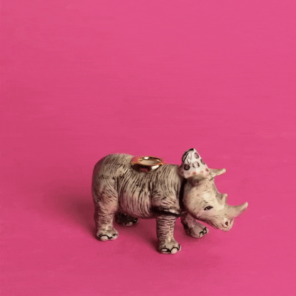Rhino Cake Topper - Porcelain Heirloom