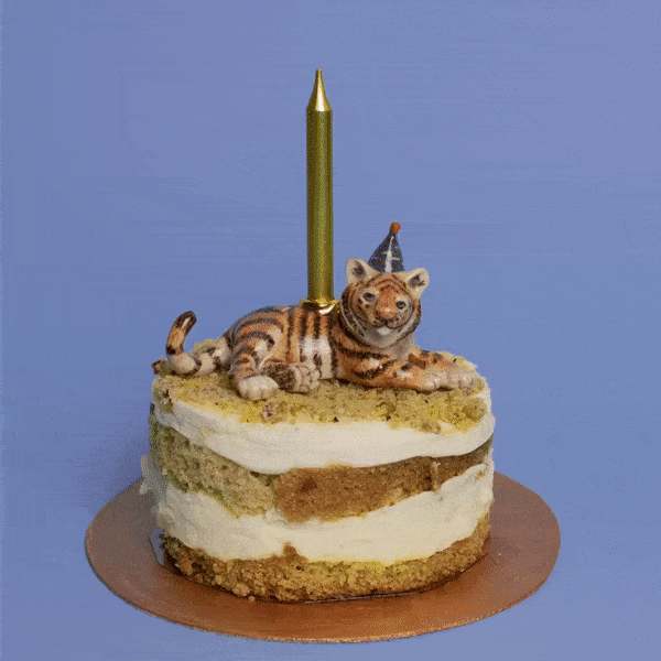 Tiger Cake Topper - Collectible Candle Holder